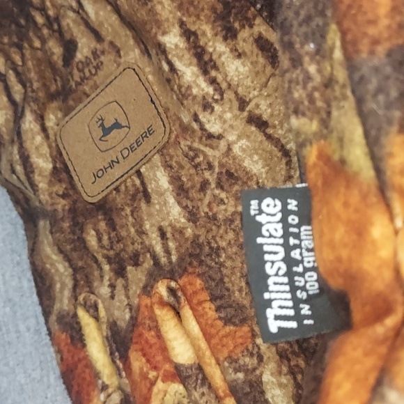 John Deere Mossy Oak Breakup Camouflage Fleece Lined Thinsulate Gloves Size XL - Picture 6 of 9